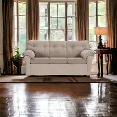 MUEBLES AMERICA - Sofá América 3 Cuerpos Tela Beige