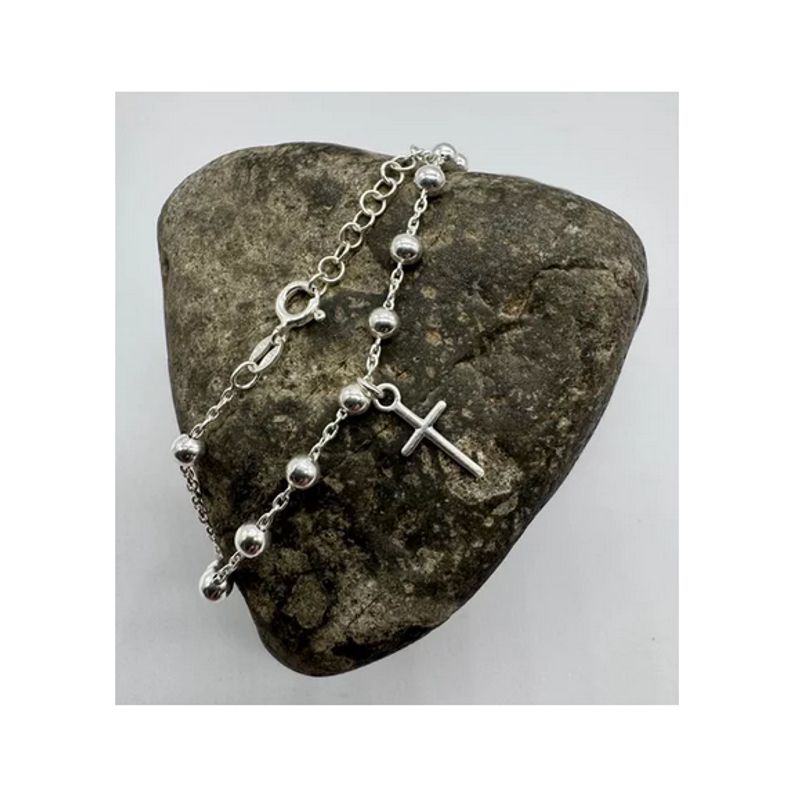 GENERICO - Pulsera Cruz Movible Plata Italiana 925 Mujer