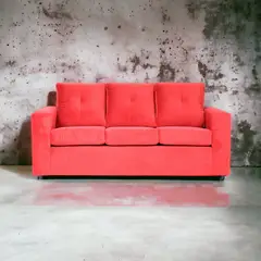 MUEBLES AMERICA - Sofá Emilia 3 Cuerpos Tela Rojo