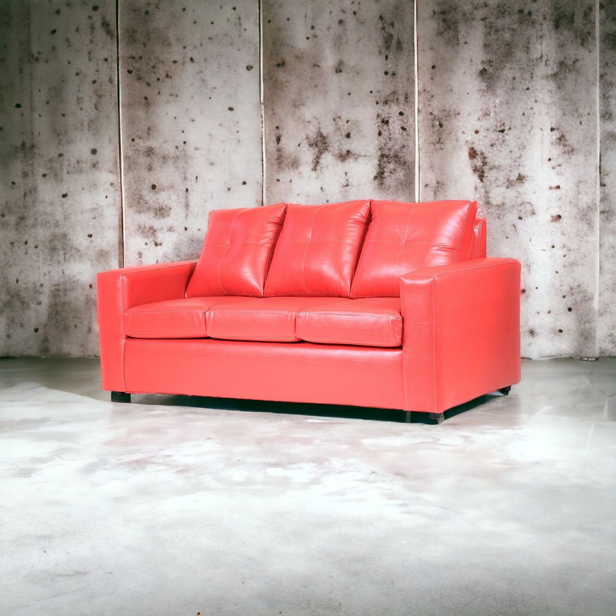 MUEBLES AMERICA - Sofá Emilia 3 Cuerpos Pu Rojo