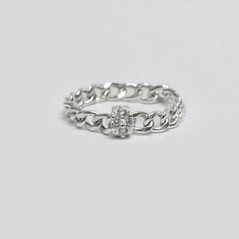 ROSETT - Anillo tejido groumet con circones Plata ley 925