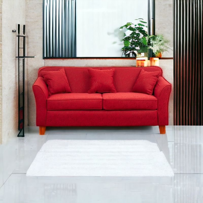 MUEBLES AMERICA - Sofá Lady 3 Cuerpos Lino Burdeo