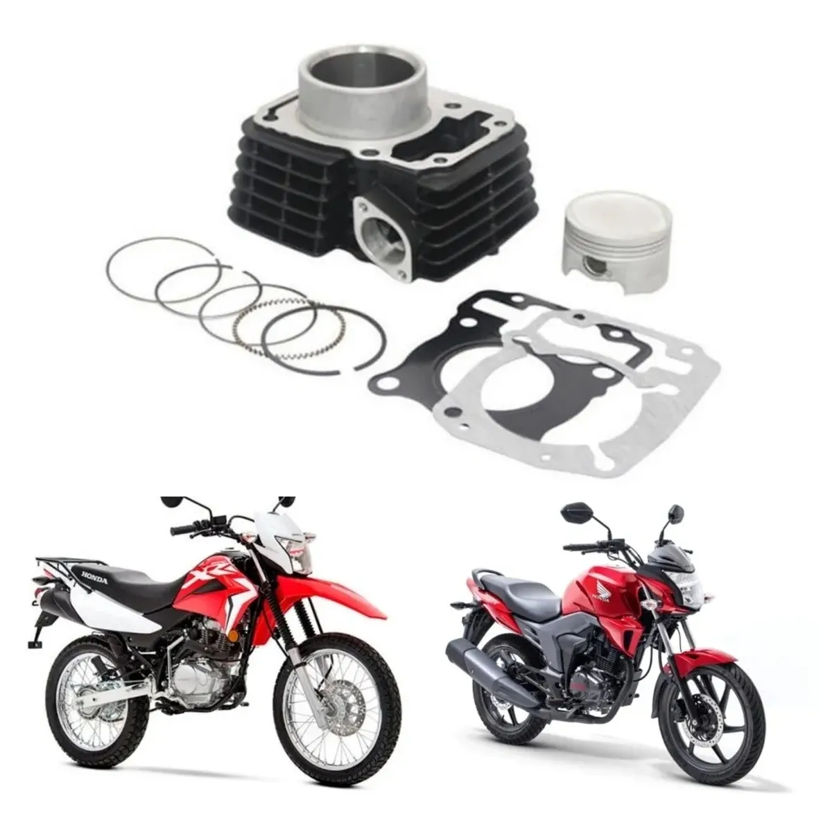 GENERICO - Kit Cilindro Honda Invicta Cbf / Xr 150 (piston + Cilindro)
