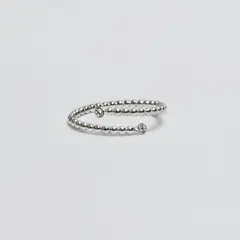 ROSETT - Anillo ajustable pellet con circones en puntas Plata 925