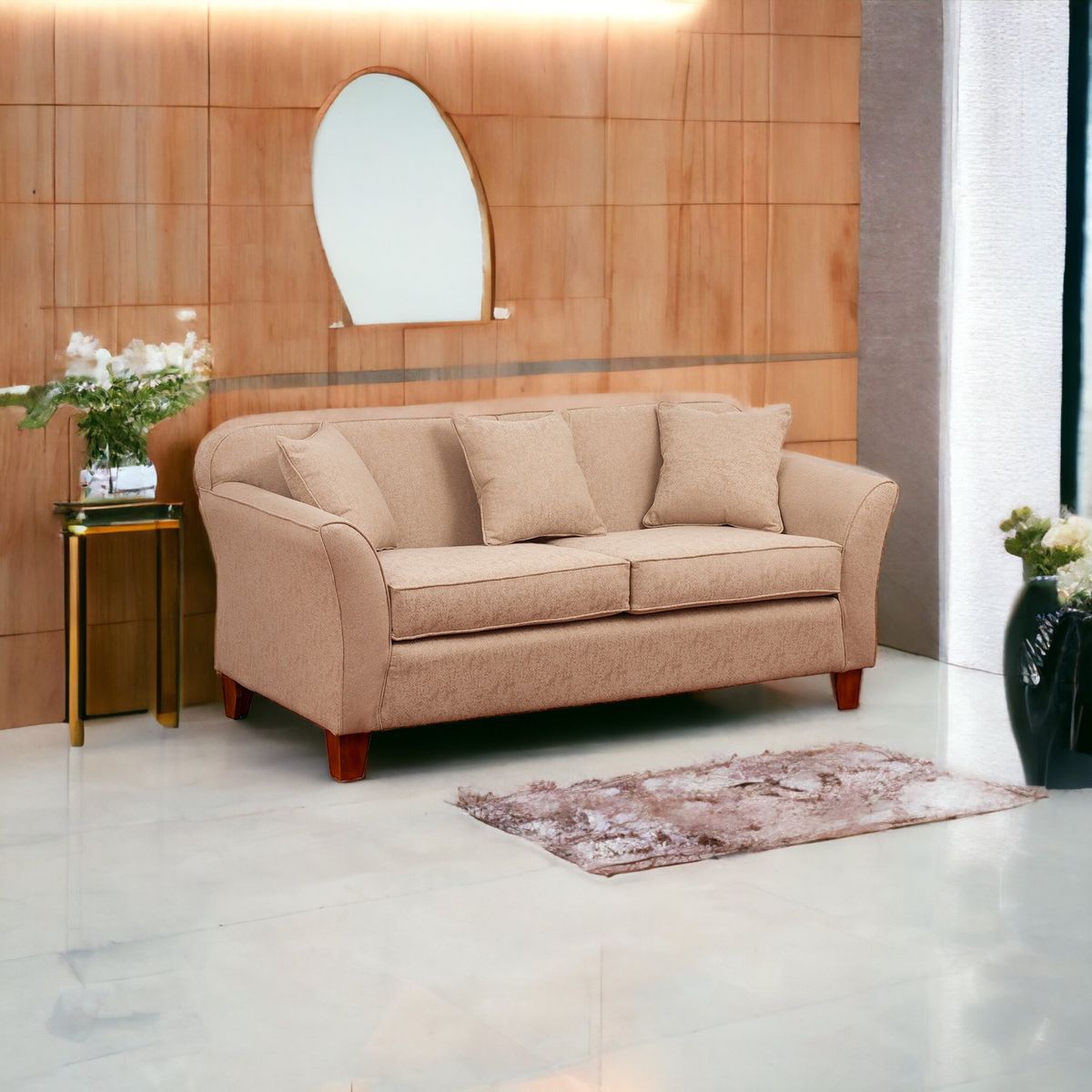 MUEBLES AMERICA - Sofá Lady 3 Cuerpos Lino Beige