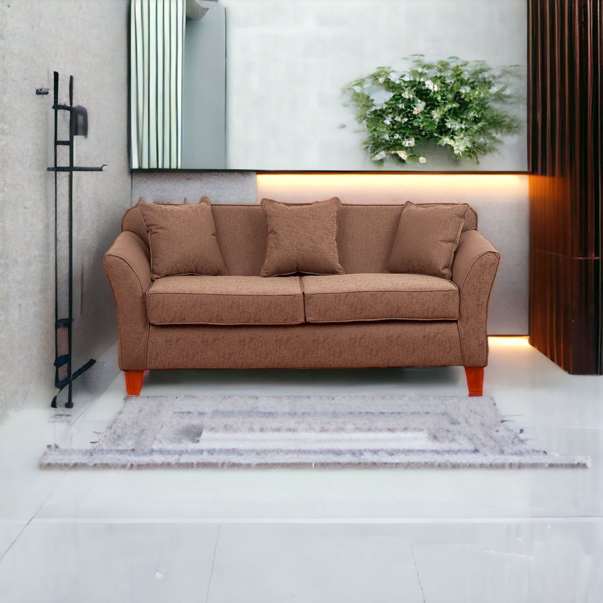 MUEBLES AMERICA - Sofá Lady 3 Cuerpos Lino Café