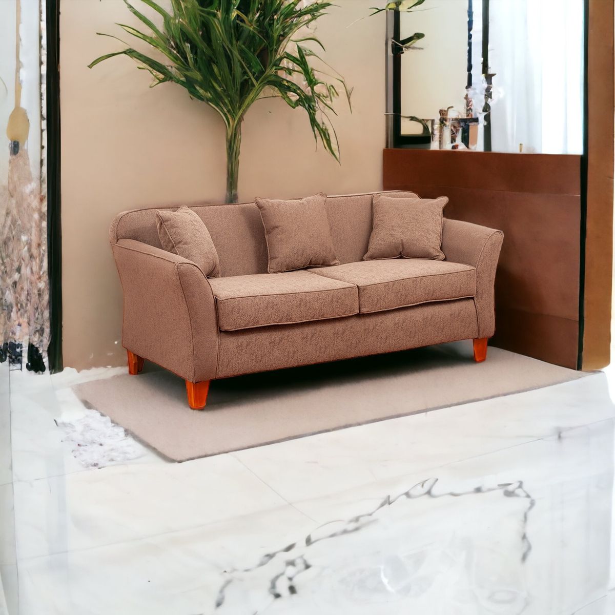 MUEBLES AMERICA - Sofá Lady 3 Cuerpos Lino Café