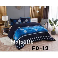GENERICO - Cubrecama de Invierno Plush con Chiporro King Azul de Círculos