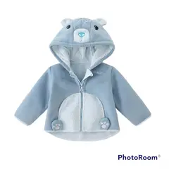 ANGO - CHAQUETA DE POLAR BEBES OSO CELESTE