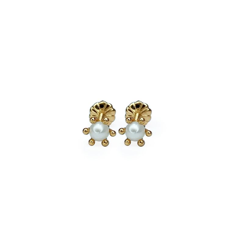 MODAS LILLO - Aro Bebé Abridor Pistilo perla Oro 18k Joyas Modas Lillo