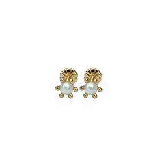 MODAS LILLO - Aro Bebé Abridor Pistilo perla Oro 18k Joyas