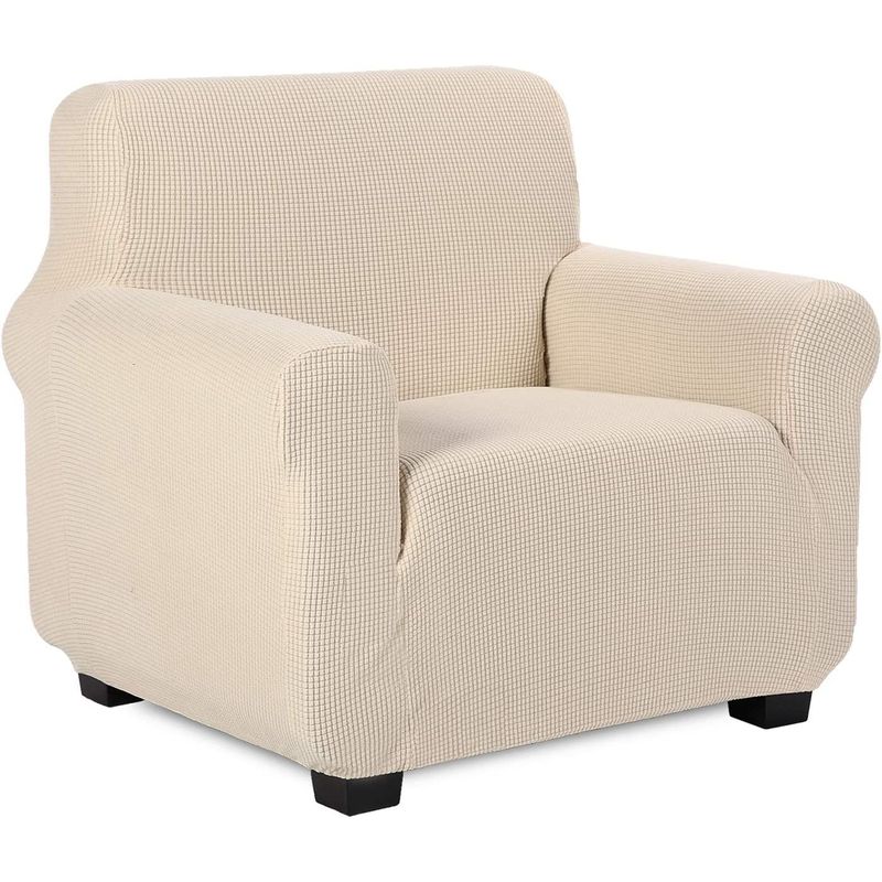 GENERICO - FUNDA CUADRILLE BEIGE PARA SILLON DE 1 CUERPO  90-140 CM