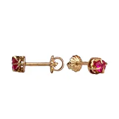 MODAS LILLO - Aro Bebé Abridor chatón 4mm rubí Oro 14k Joyas
