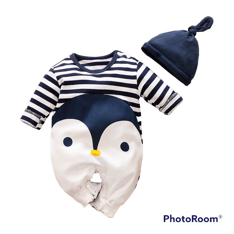 ANGO - Enterito Algodón PINGUINO y gorro