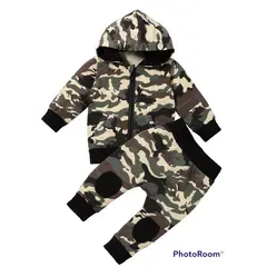 ANGO - Conjunto Bebé Poleron Pantalón Camuflaje Cierre