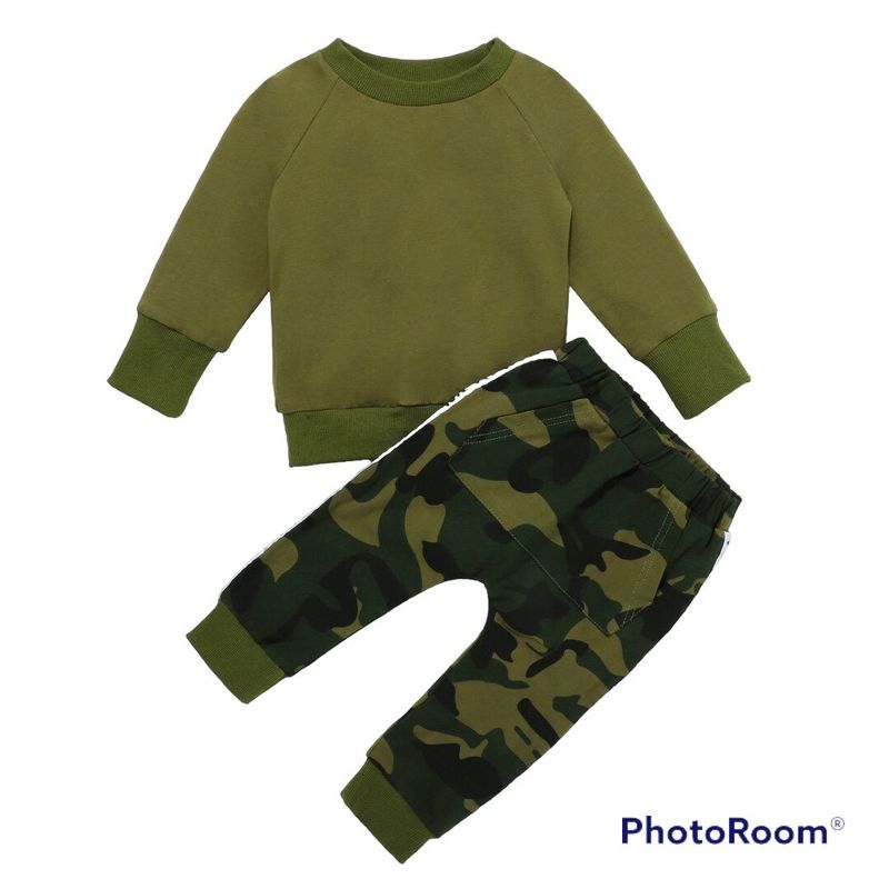 ANGO - Conjunto Bebé Camuflaje Verde Militar