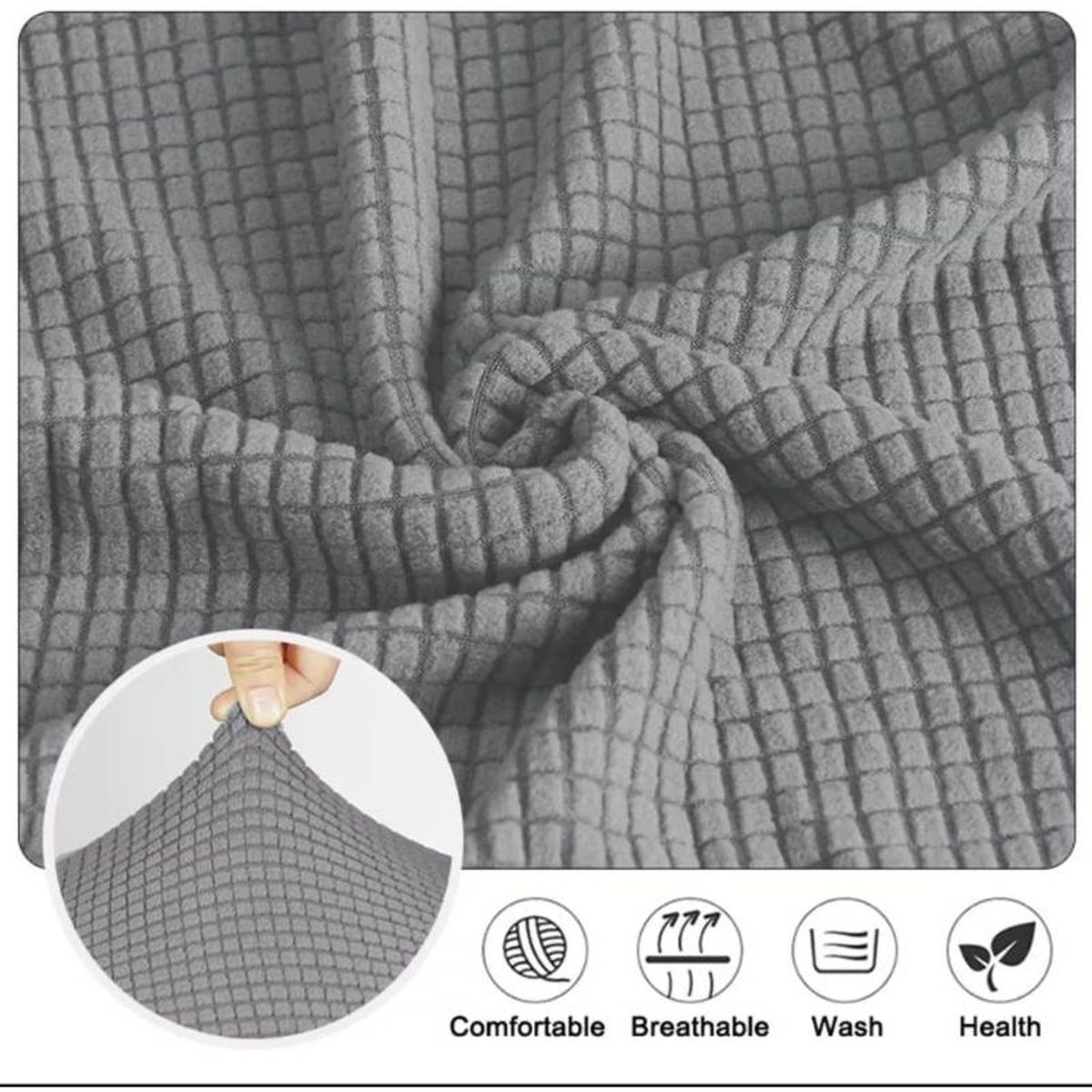 GENERICO - FUNDA CUADRILLE GRIS PARA SILLON DE 4 CUERPO 235- 310 CM