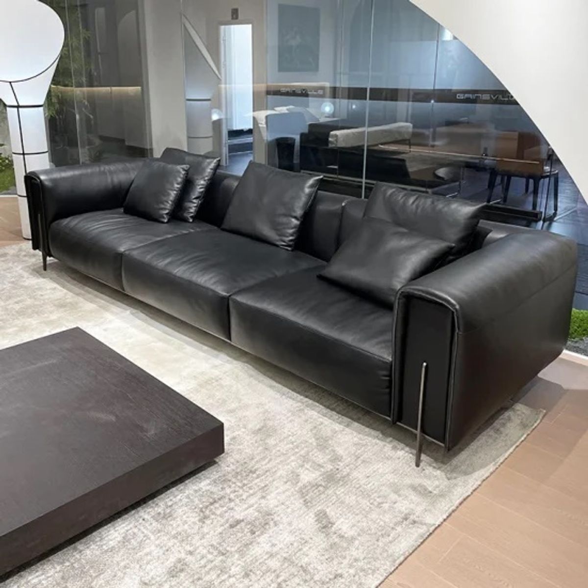 GENERICO - FUNDA CUADRILLE NEGRO PARA SILLON DE 4 CUERPO 235- 310 CM