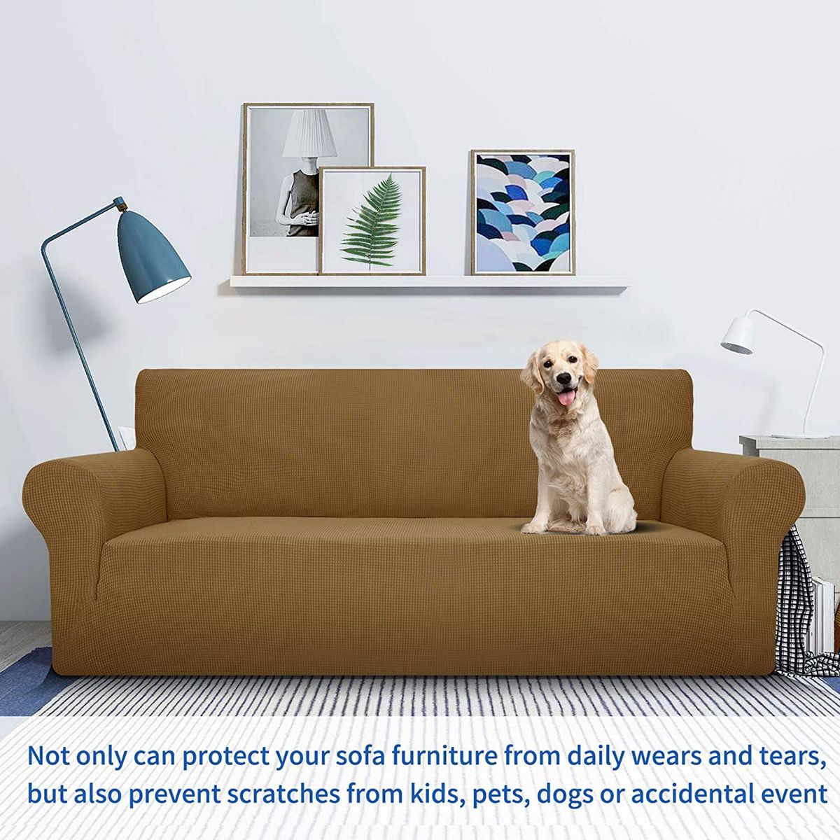 GENERICO - FUNDA CUADRILLE BROWN PARA SILLON DE 4 CUERPO 235- 310 CM