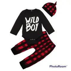 ANGO - Conjunto 3 pcs WILD BOY Cuadrille Rojo