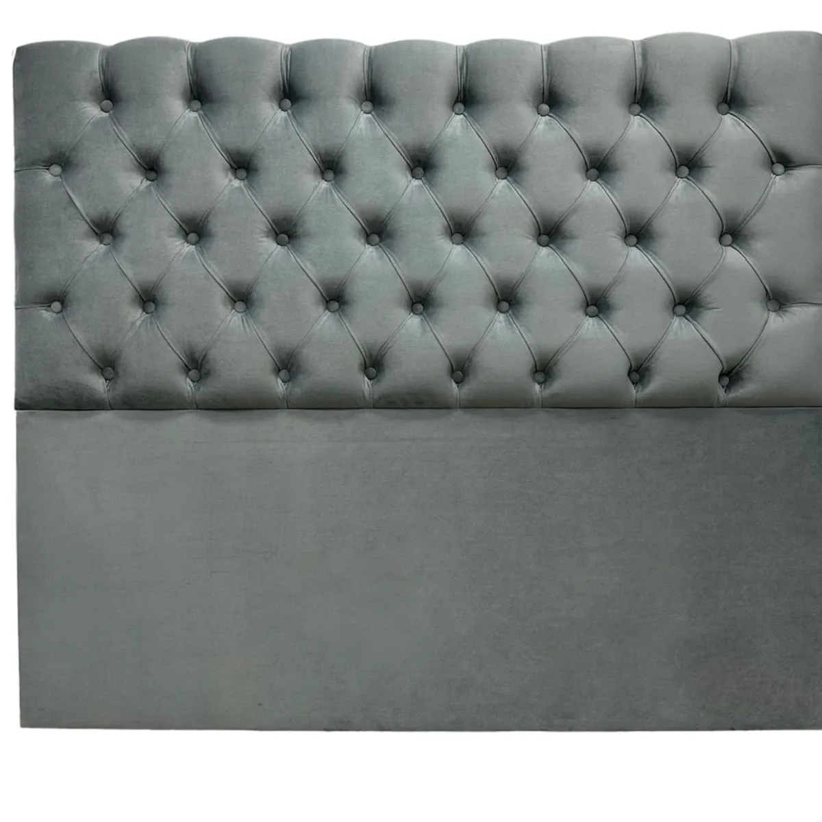 GENERICO - Respaldo para Cama 2 plazas Capitone Felpa Gris