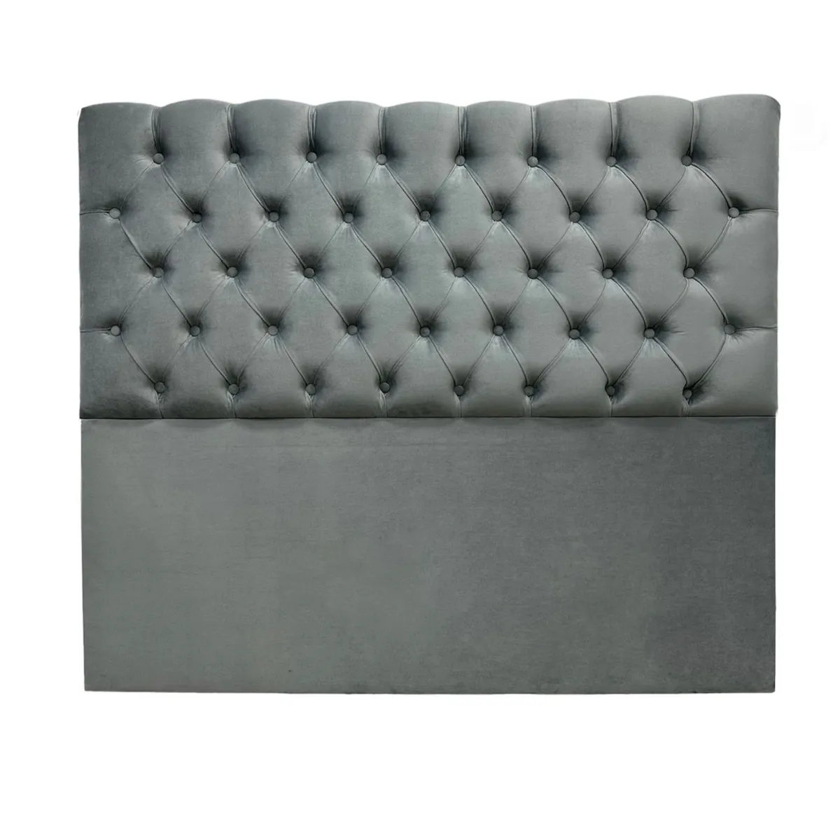 GENERICO - Respaldo para Cama 2 plazas Capitone Felpa Gris