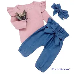 ANGO - Conjunto 3 Pcs Rosa Pant Azul