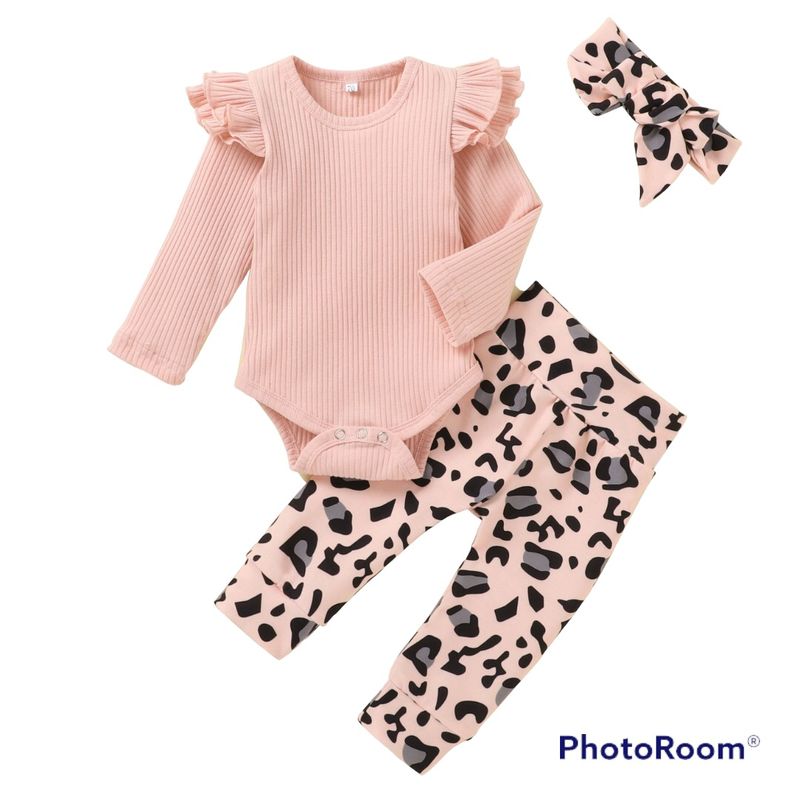 ANGO - Conjunto 3 Pcs Animal Print Rosa