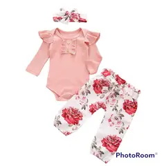 ANGO - Conjunto 3 Pcs Rosa Botones Flores