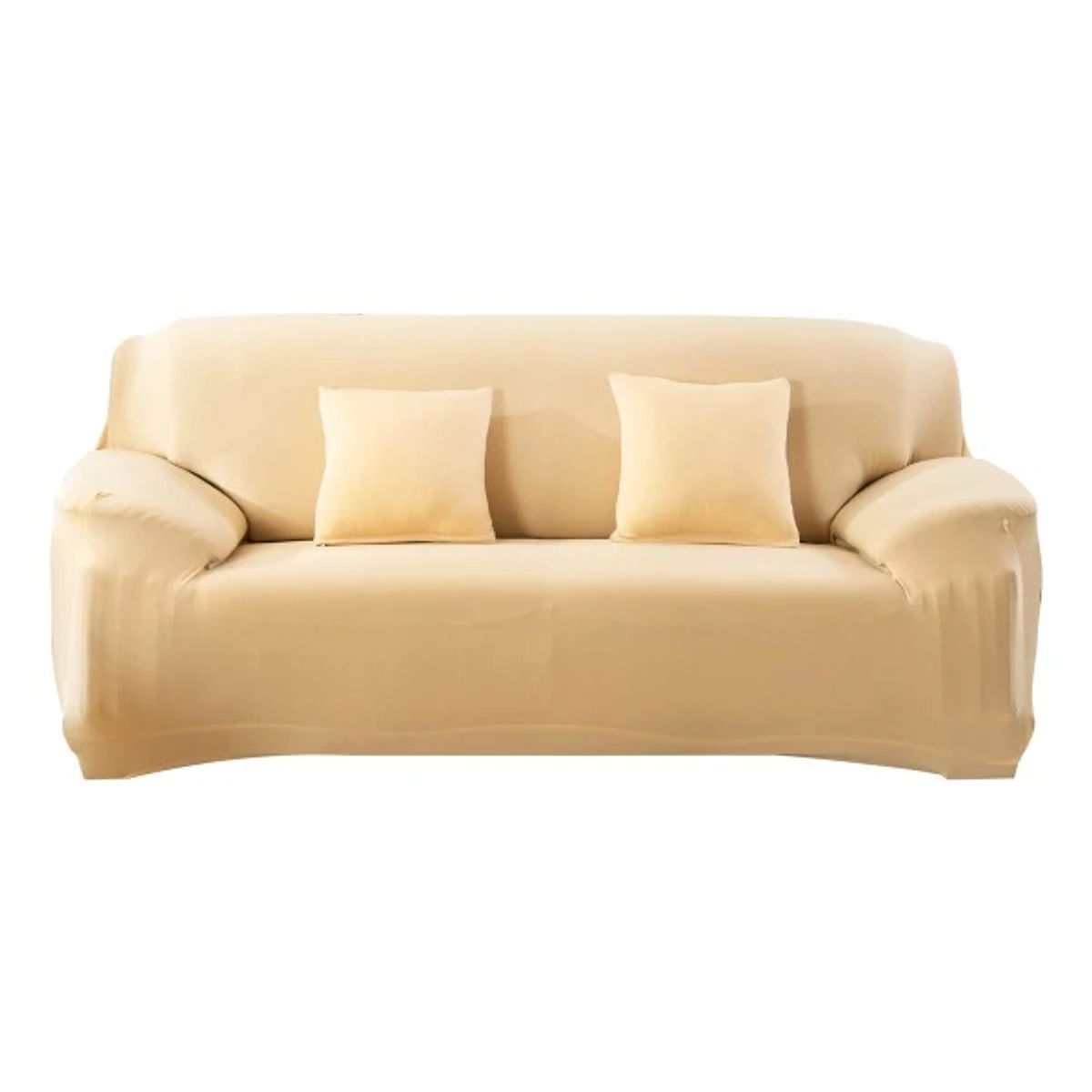 GENERICO - FUNDA ELASTIZADA UNICOLOR BEIGE, PARA SILLON DE 3 CUERPO 180- 230 CM