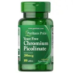 PURITANS PRIDE - Picolinato de Cromo 200mcg 100 Tabletas Vegana
