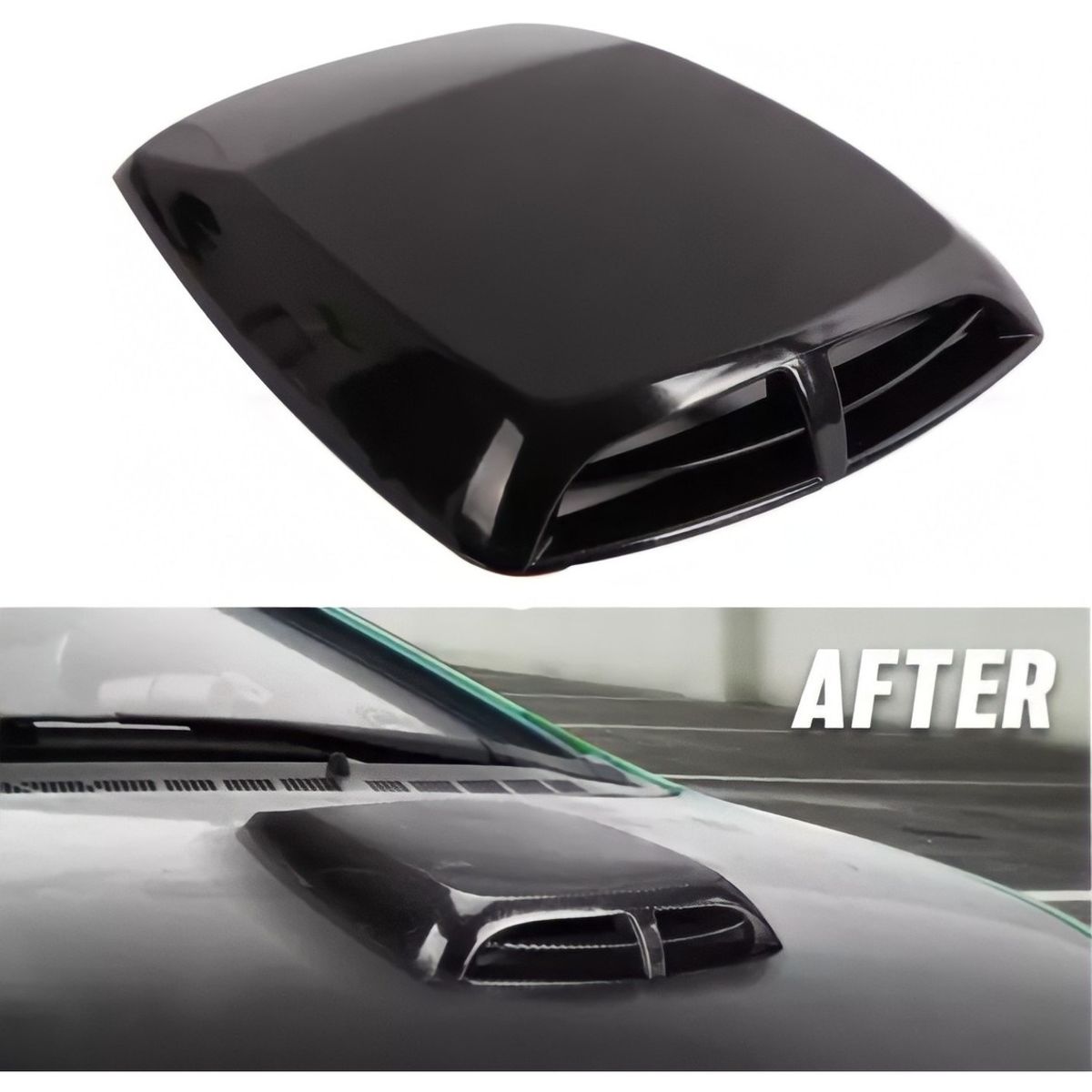 GENERICO - Toma De Aire Capot Adhesiva Auto Tuning Mediana Negro