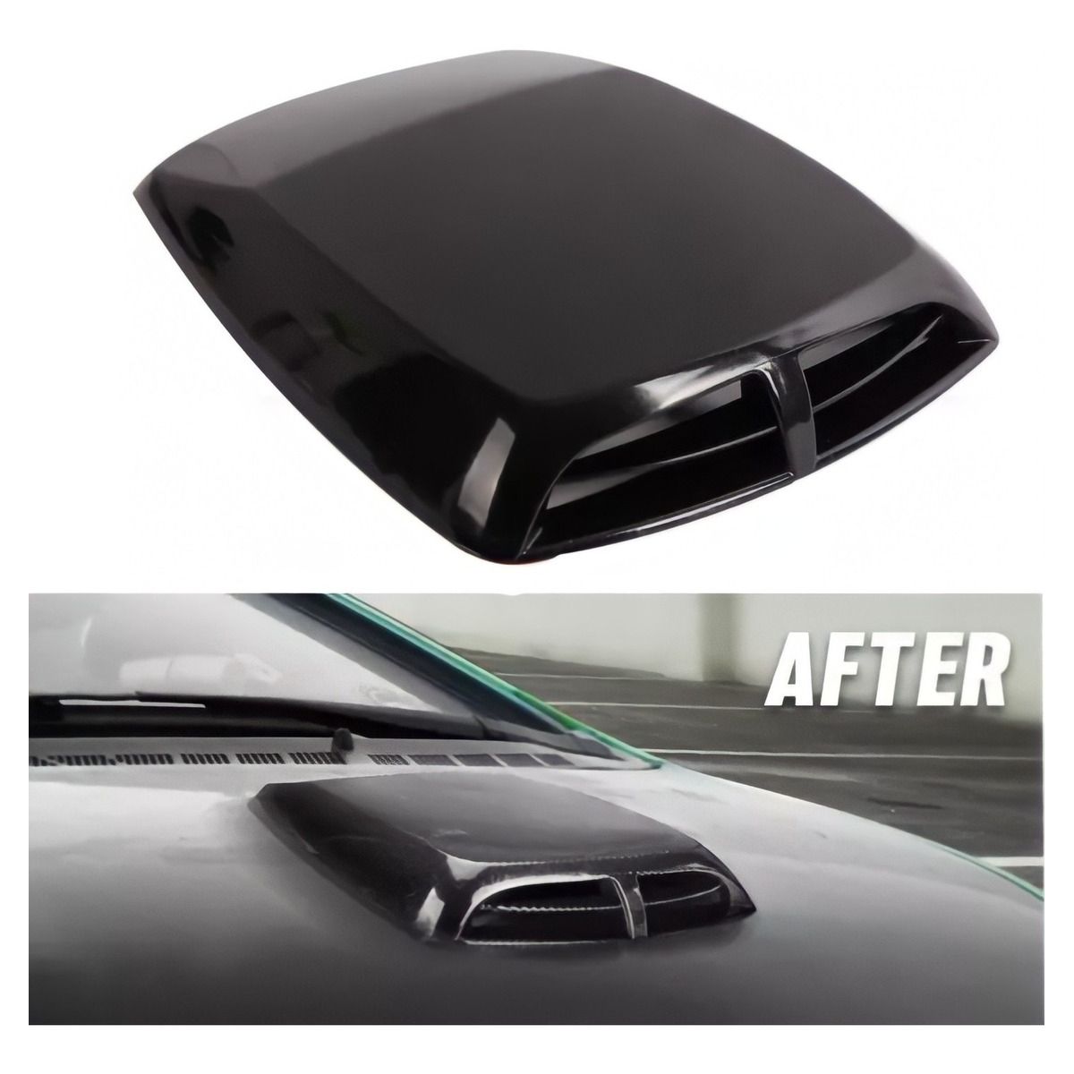 GENERICO - Toma De Aire Capot Adhesiva Auto Tuning Mediana Negro