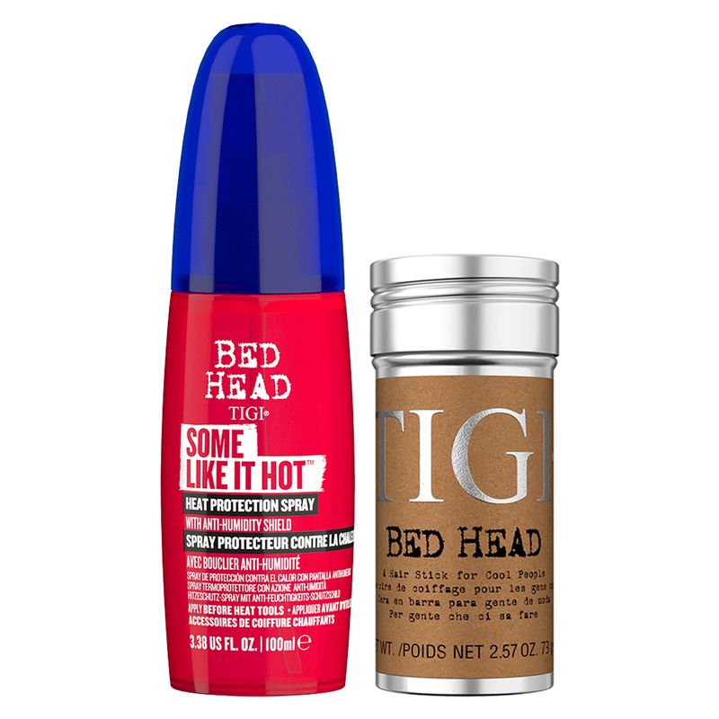 BED HEAD DE TIGI - Set protector termico y cera en barra hair stick wax - Bed Head Tigi