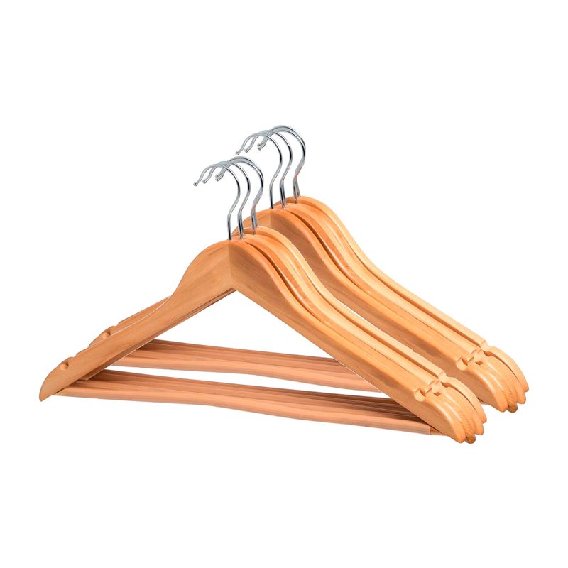 LUMAX - Pack 10 Colgadores Organizador de Ropa de Madera MeTinca