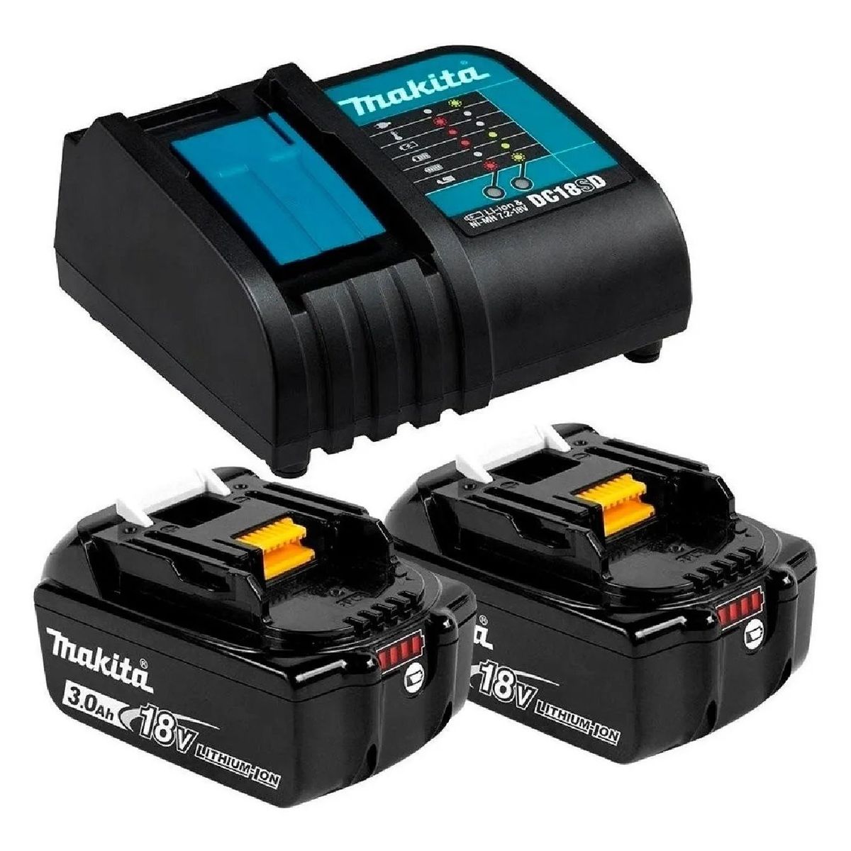 MAKITA - Kit Cargador + 2 Baterías 3.0ah 18v Makita BL1830