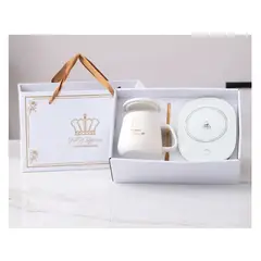 GENERICO - Taza con Calentador Eléctrico Café Te Leche Blanca