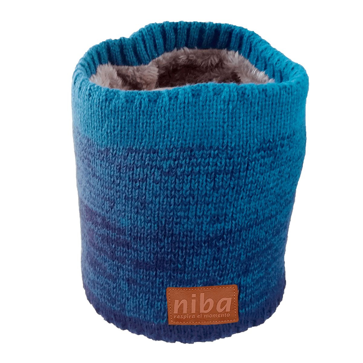 NIBA - Bufanda Lana Circular Azul Niba