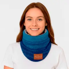 NIBA - Bufanda Lana Circular Azul