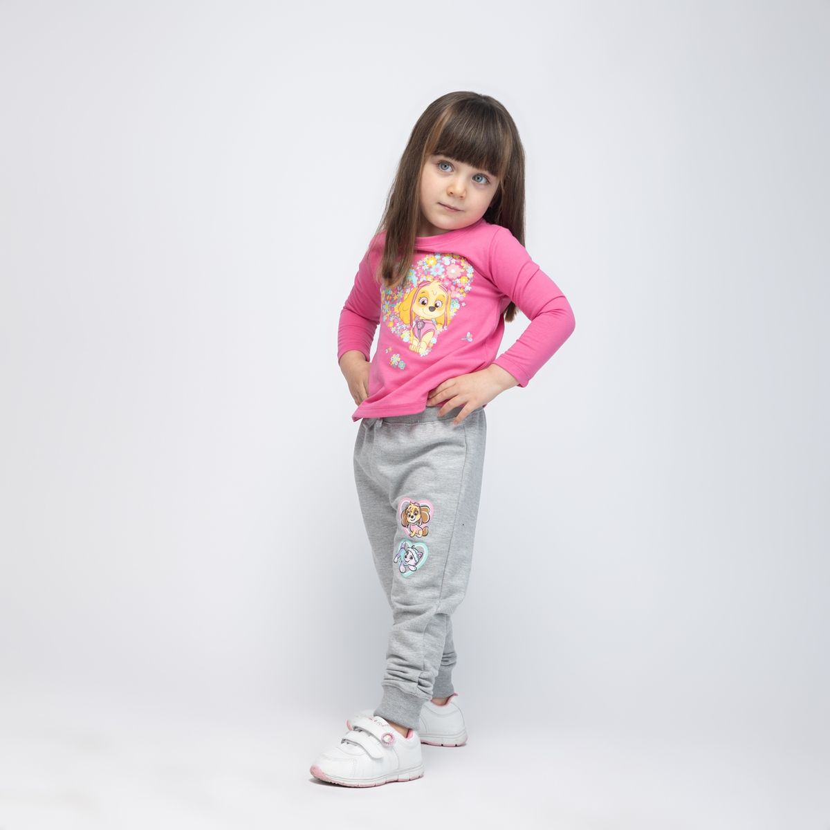PAW PATROL - Polera Manga Larga Niña Skye Corazon Fucsia Paw Patrol