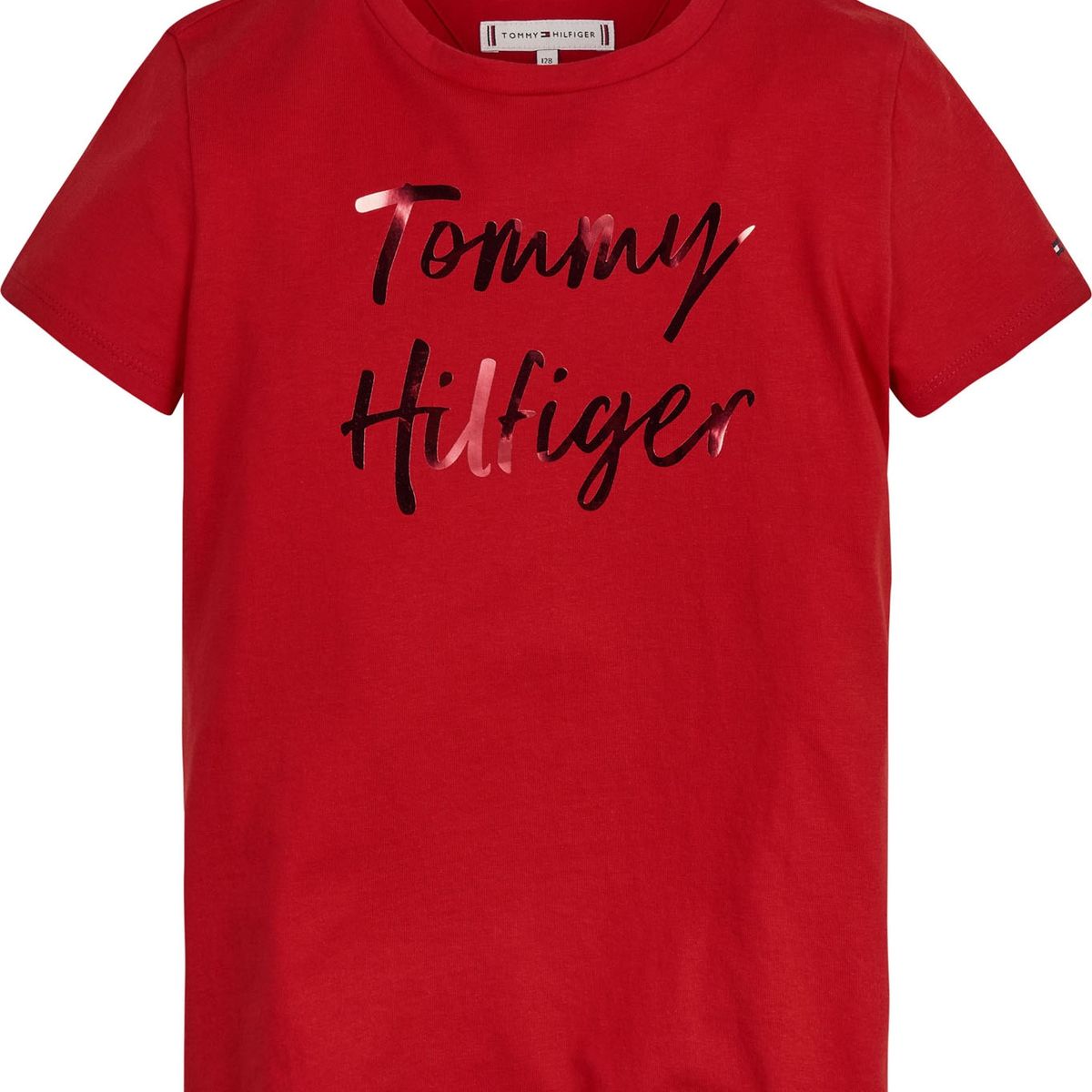 TOMMY HILFIGER - Polera Essential Organic Cotton Rojo Tommy Hilfiger