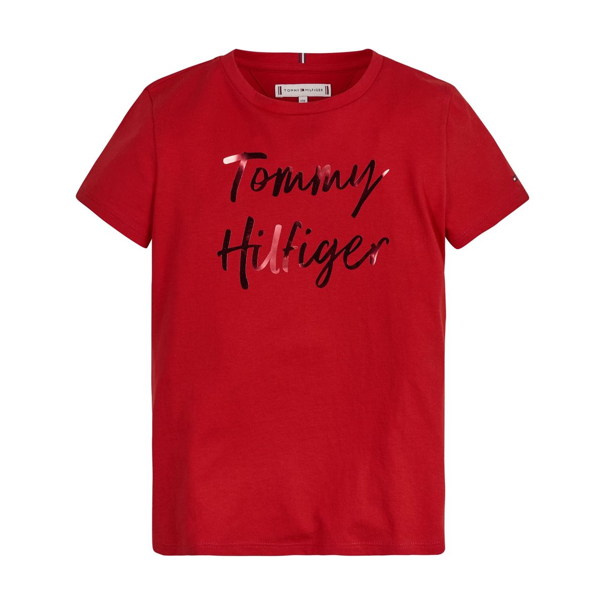 TOMMY HILFIGER - Polera Essential Organic Cotton Rojo Tommy Hilfiger