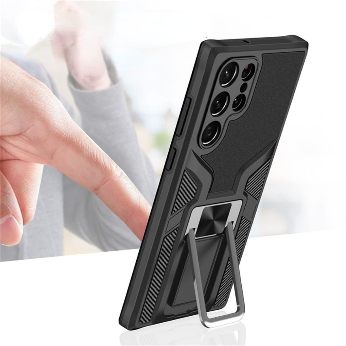 GENERICO - Carcasa Armor Con Anillo Para Samsung S23 Ultra - Verde