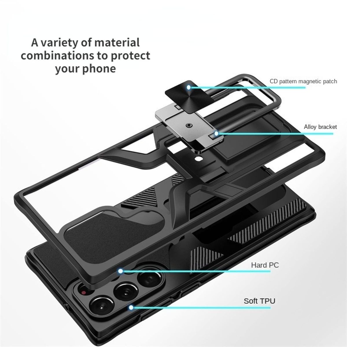 GENERICO - Carcasa Armor Con Anillo Para Samsung S23 Ultra - Rosado