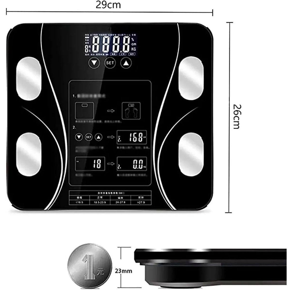 GENERICO - Bascula Peso Baño Balanza Digital Inteligente 180kg App