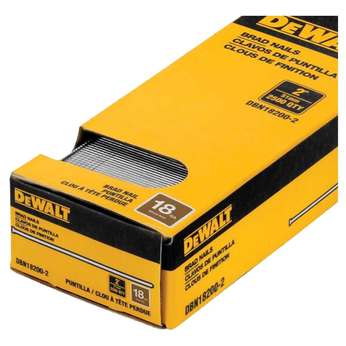 DEWALT - Caja De 2500 Clavos De Puntilla 2  18ga Dewalt Dbn18200-2