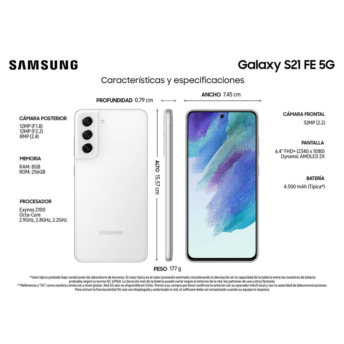 SAMSUNG - Samsung Galaxy S21 FE 5G 128GB - Blanco - Reacondicionado