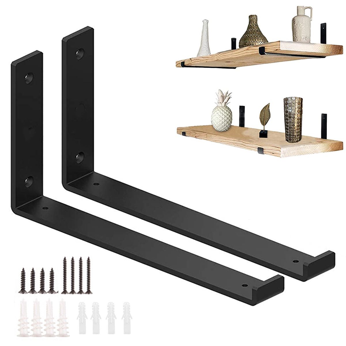 AIZO - AIZO Gancho Pared 20cm para Estantes Metalicos Negro