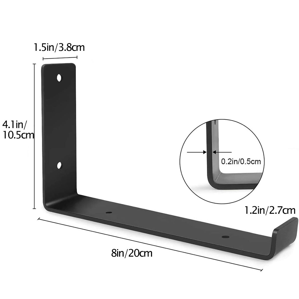 AIZO - AIZO Gancho Pared 20cm para Estantes Metalicos Negro