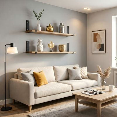 Imagen 2 del producto Gancho Pared 20cm para Estantes Metalicos Negro